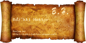 Bükki Hektor névjegykártya